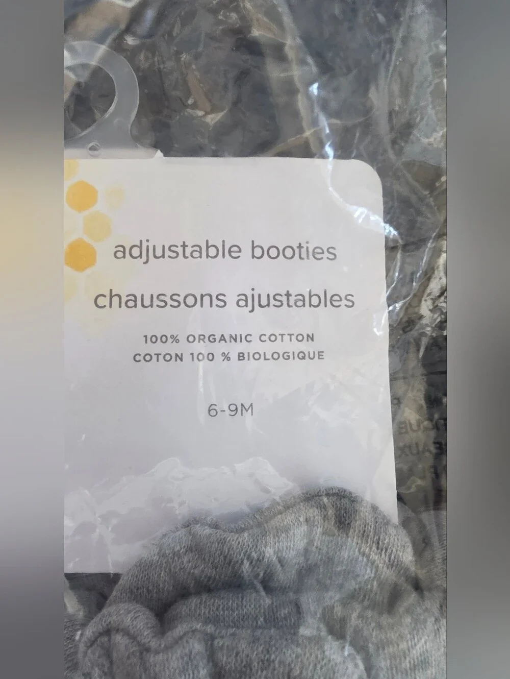 Burt's Bees Baby Grey Organic Cotton Booties